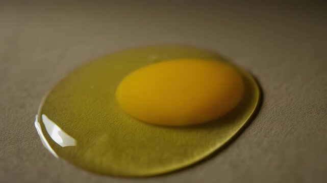 Macro shot of yolk wobbling slightly, smooth texture