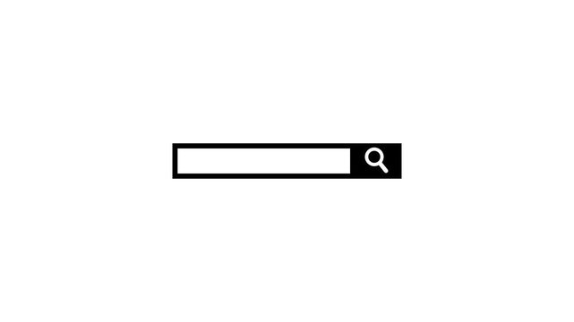 Minimal search bar icon with magnifying glass symbol representing web browsing, online search, website navigation, digital interface, lookup tool, and information access