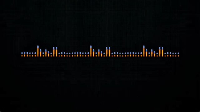 Abstract digital sound visualization with vibrant bars representing audio frequencies on a deep black background, ideal for modern tech and music themes and dynamic content