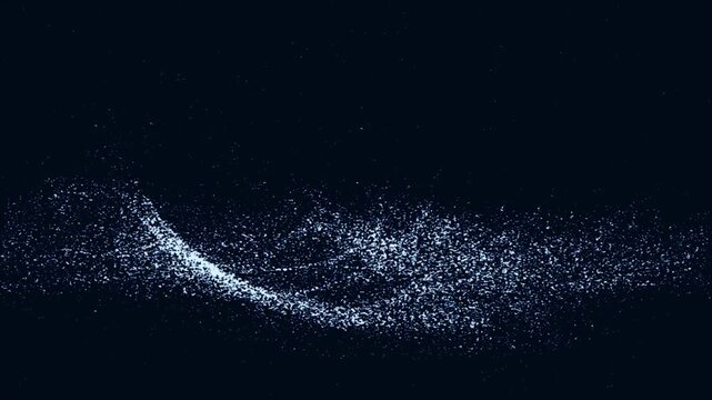 Abstract Glowing Particle Energy Beams Blue Grainy Digital Stipple Pattern Motion Graphic Design Elements for Technology and Cyber Background
