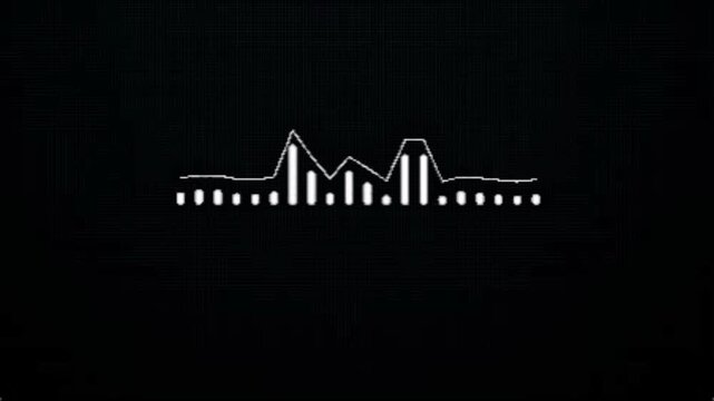 Visual Representation of Sound Waves on a Dark Background with a Futuristic White Line Graph