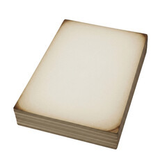 Fototapeta premium Stack of Vintage Aged Paper Sheets Isolated On Transparent Background