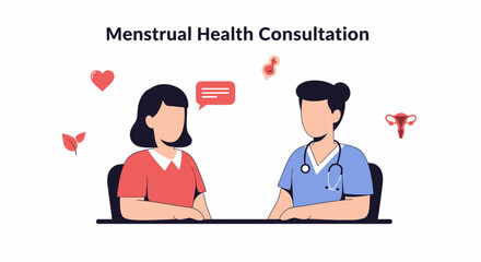 Fototapeta premium Menstrual Health Consultation: Doctor Advising Patient on Women's Health Issues
