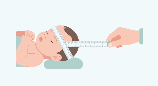Measuring baby's head circumference for growth and development monitoring