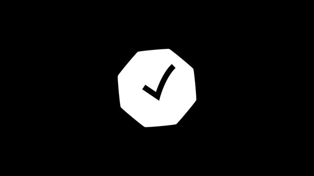 An elegant check mark symbol animation signifying a positive result