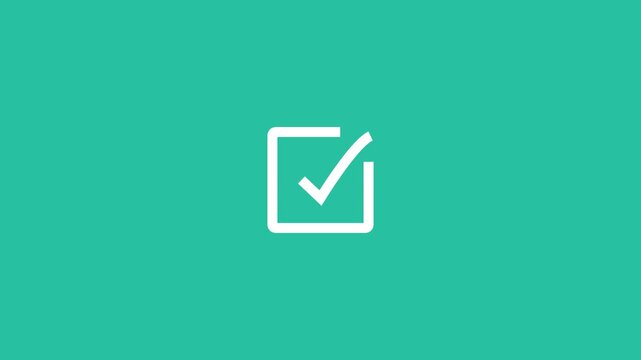 Animated green check mark icon. Isolated on a white background.