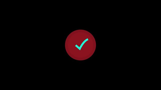 check mark on transparent background with alpha channel. Check mark symbol. approved tick mark icon, Check mark icon animation , right mark icon. check box, tick box, 4k video