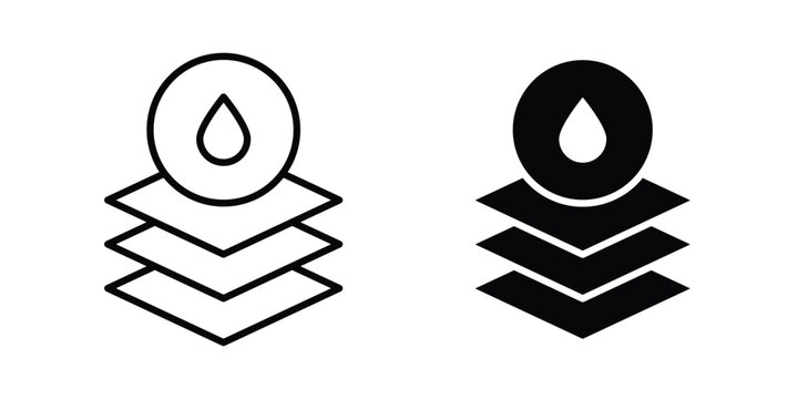 Absorbent layer icon vector design concept in black color