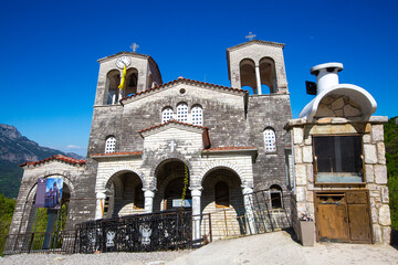 Fototapeta premium The Famous Leaning Church of Panagia Theotokos in the Abandoned Village of Ropoto