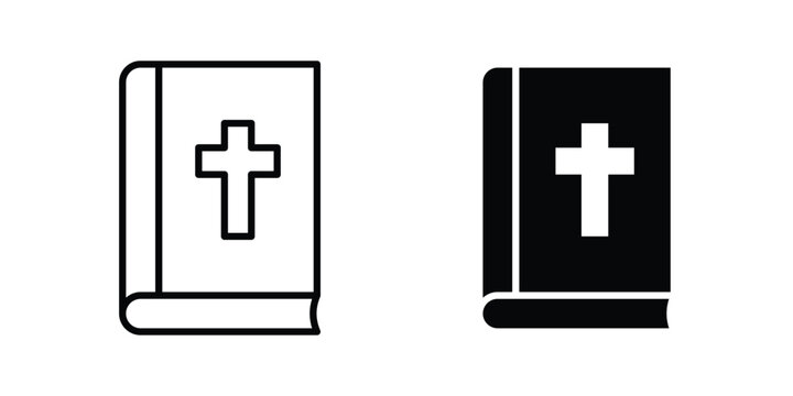 Bible icon vector design concept in black color