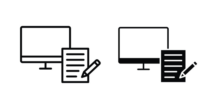Blended learning icon vector design concept in black color