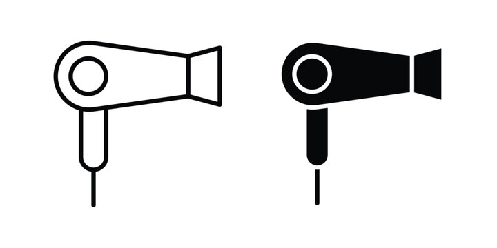 Blow dryer icon vector design concept in black color