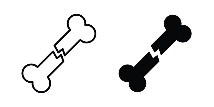Broken bone icon vector design concept in black color