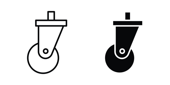 Cart trolley wheel icon vector design concept in black color