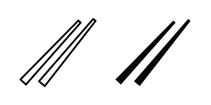 Chopsticks icon vector design concept in black color