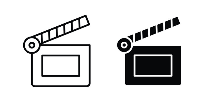 Cinema flapper icon vector design concept in black color