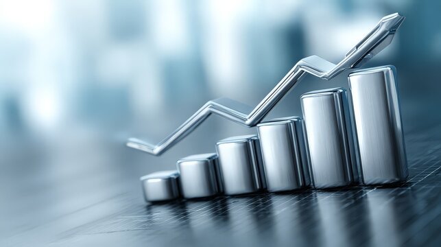 Modern graph illustrating financial growth and business success.