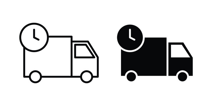 Delivery delay icon vector design concept in black color