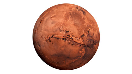 Planet mars realistic 3d render on transparent background © ATIQULISLAM