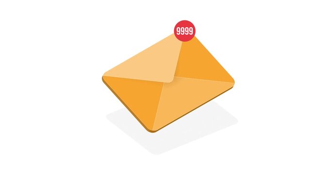 SPAM. Notification counter for the number of letters in your email inbox. Counts from 0 to 9999 in the red circle in the corner of the letter.