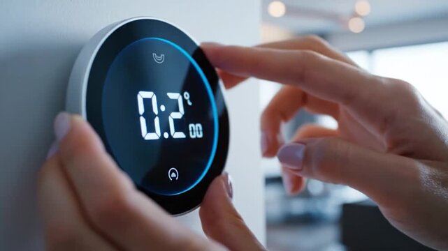 Adjusting Smart Thermostat for Energy Efficiency and Home Comfort.