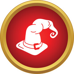 Fototapeta premium Stylized witch hat icon displaying magic, fantasy, and halloween concepts