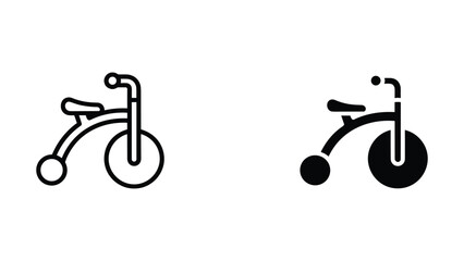 Simple unicycle icons in black © Fahima