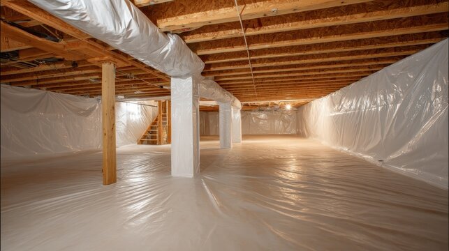 Encapsulated Crawl Space with Vapor Barrier