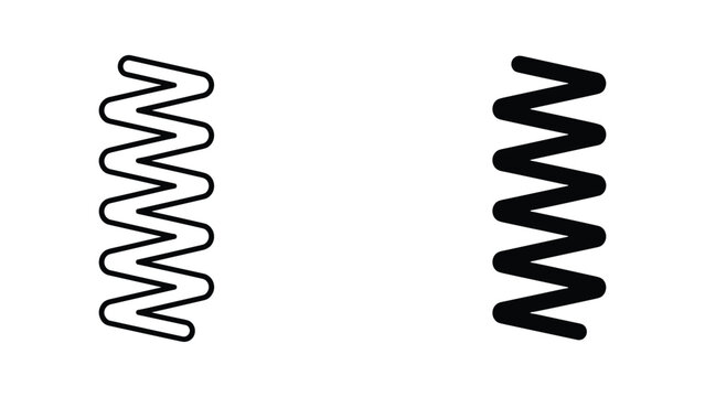 Black and white coil spring icons