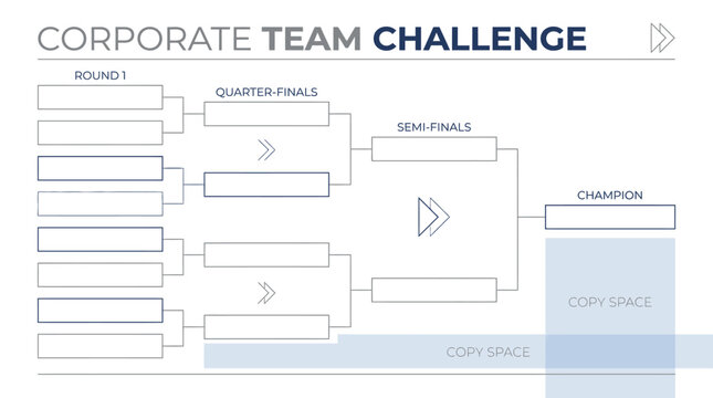 Business team challenge flowchart competition bracket layout
