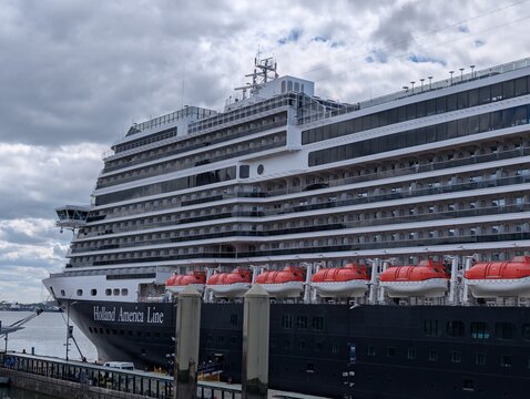 Liverpool Merseyside UK May 10 2026 Nieuw Statendam cruise ship moored at the City Of Liverpool Cruise Terminal on the river Mersey. A Netherlands flagged passenger cruise ship built in 2018 And has a