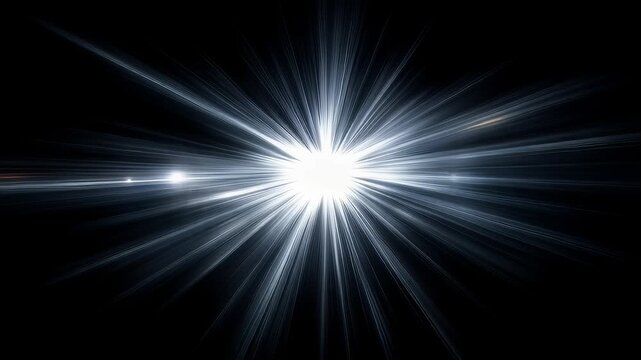 Blue White Triple Light Burst on Black Background