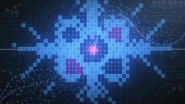 Explore the workings of quantum computing with striking visuals of circuits and digital patterns. This content showcases the technology behind the future of computation and data processing.