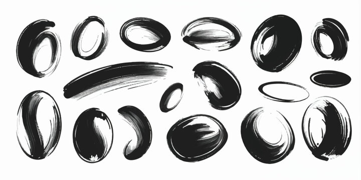 A black and white 3d render of a number zero made of many spheres from a set of healthy fruit seed icons and vegetarian food symbol vector illustrations