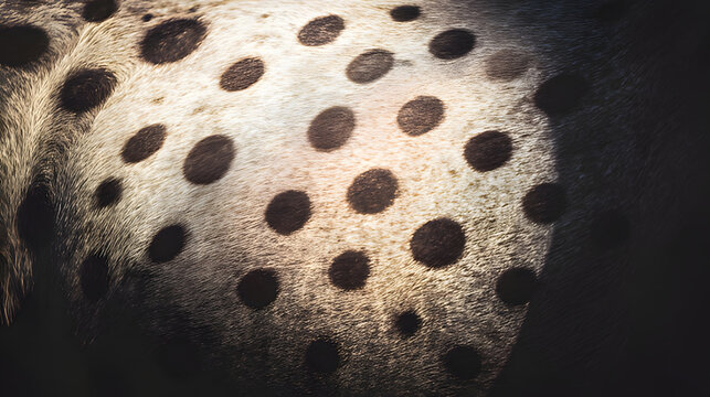 drowner. Close-up of an Appaloosa horse's coat with dark circular spots. wildlife magazines, conservation campaigns, designed for wildlife conservation campaigns, used by curriculum designers.