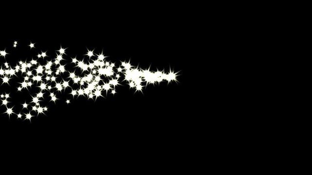 4K Glittering Pixie Dust Path with Twinkle Shine Stars, Retro Doodle Sparkles, White Particle Glow Burst, Shimmering Glitter Confetti, Seamless Fairy Dust Trail, Cosmic Celebration Overlay Animation