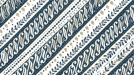 Elegant Blue and White Halftone Batik Fabric Design © M.Nastain