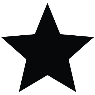Star silhouette vector illustration, simple geometric shape.