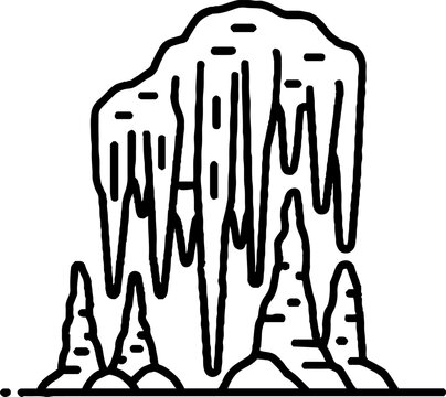Stalactites and Stalagmites in Underground Cave
