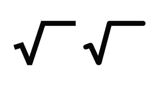 Square root symbol silhouettes on a white background silhouette