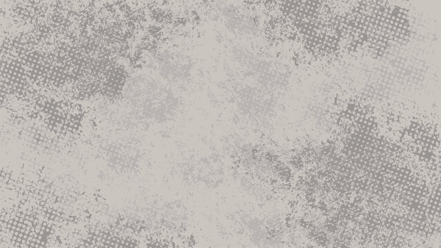 An aged-looking gray background with stained marks and halftone spots.