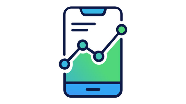 Vivid mobile app development vector icon showing a smartphone with digital coding symbols and software engineering elements, ideal for modern business marketing and analytics illustration projects.