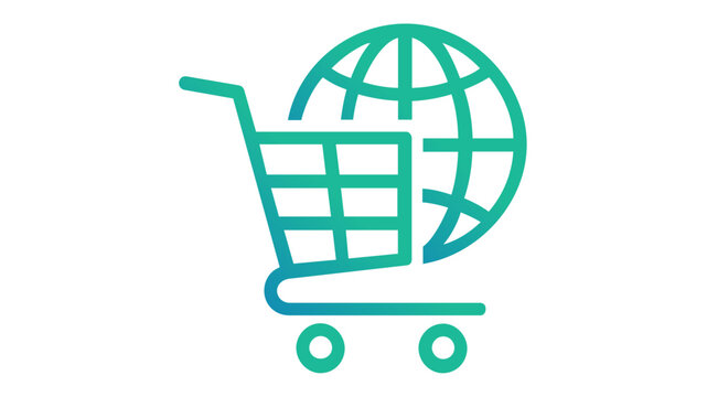 Ecommerce store vector icon illustration featuring a modern digital shop front for online business marketing and retail analytics strategy on a clean background for web and mobile app design.
