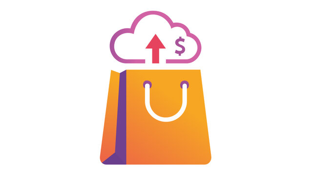 Modern ecommerce store illustration for business marketing and digital analytics showing an online shopping platform vector icon with a clean minimalist design for professional retail web services.