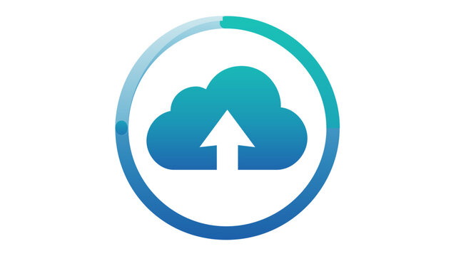 A sleek cloud computing vector icon illustration featuring a laptop on a cloud background representing modern data storage and digital network connectivity for professional business marketing.
