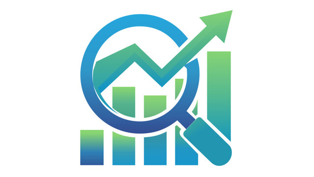 SEO Search Engine Optimization and Web Traffic Analysis Vector Icon featuring a magnifying glass over a website interface, representing internet marketing strategy and online visibility illustration