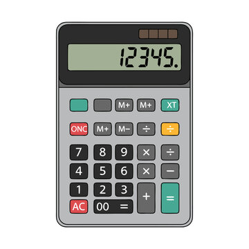 Basic handheld calculator displaying numbers on screen