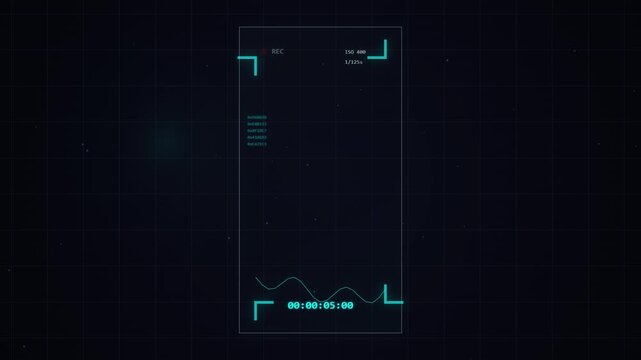 Digital Heads-Up Display Interface with Data Tracking and Graph Animation