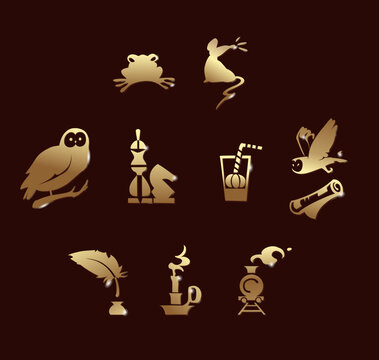 Magical icons set