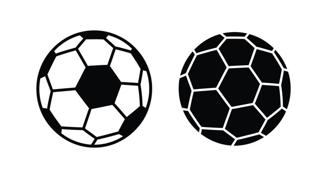 Two soccer balls in black silhouette high quality